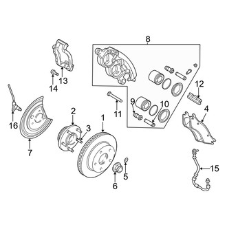 Dodge OE - Front Suspension - Brake Components (1500 4WD)