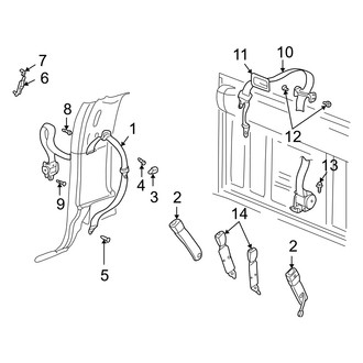 Dodge OE - Restraint Systems - Front Seat Belts (Regular Cab), (1500 Regular Cab)