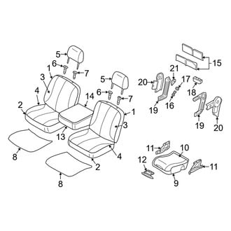 Dodge OE - Seats & Tracks - Front Seat Components (Cloth Trim (M9)), (1500 Laramie / SLT / SRT-10 / ST Regular Cab)