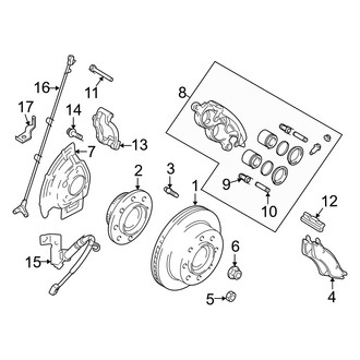 Dodge OE - Front Suspension - Brake Components (Mega Cab 4WD)