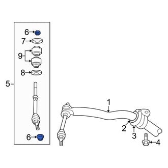 Dodge OE - Front Upper Suspension Stabilizer Bar Link Nut