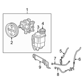 Dodge OE - Steering Gear & Linkage - Pump & Hoses (With Hydrobooster), (Mega Cab 4WD)