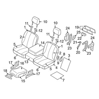 Dodge OE - Seats & Tracks - Front Seat Components (Leather Split Bench, Trim Code VL), (Mega Cab)