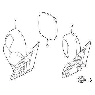 Dodge OE - Front Door - Outside Mirrors (Mega Cab)