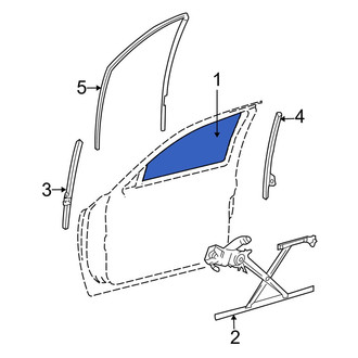 Dodge OE - Rear Right Door Glass