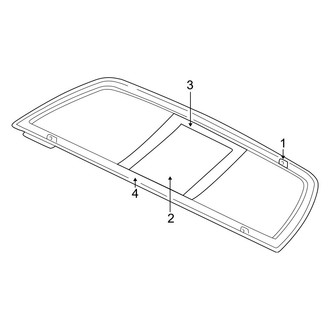 Dodge OE - Back Glass - Glass & Hardware