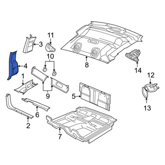 Dodge OE - Rear Left Lower Body C-Pillar Trim Panel