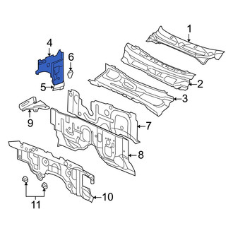 Dodge OE - Left Cowl Plenum Panel