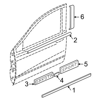 Dodge OE - Front Door - Exterior Trim