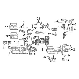 Dodge OE - Air Conditioner & Heater - Evaporator & Heater Components (Front)