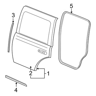 Dodge OE - Rear Door - Door & Components (Limited / SE / SLT)