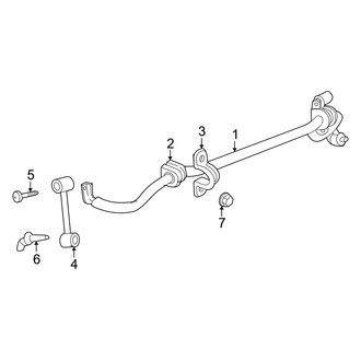 Dodge OE - Front Suspension - Stabilizer Bar & Components (4WD)