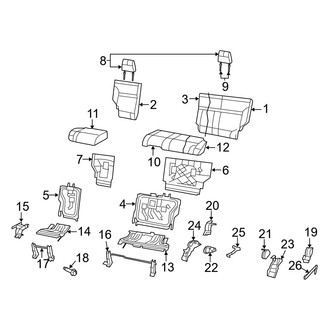Dodge OE - Seats & Tracks - Rear Seat Components (60/40 Split Bench Seat, Leather Seat (Cl))