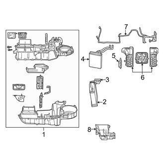 Dodge OE - Air Conditioner & Heater - Evaporator & Heater Components (Front), (FULL HYBRID EV-GAS (FHEV))