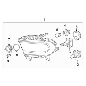 Dodge OE - Front Lamps - Headlamp Components