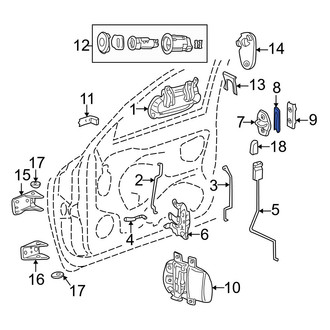 Dodge OE - Front Door Lock Striker Plate Spacer