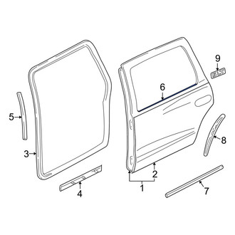 Dodge OE - Left Door Window Belt Weatherstrip