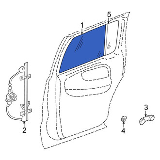 Dodge OE - Front Right Door Glass
