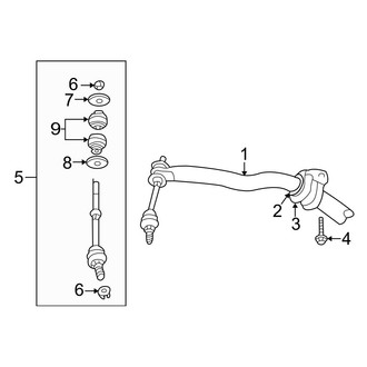 Dodge OE - Front Suspension - Stabilizer Bar & Components (4WD)