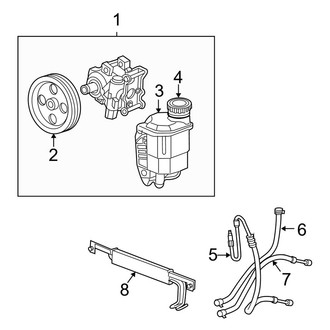 Dodge OE - Steering Gear & Linkage - Pump & Hoses (W/O Hydrobooster), (4WD 8.0L)