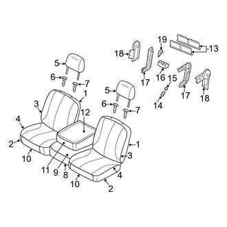 Dodge OE - Seats & Tracks - Front Seat Components (Vinyl Trim (TX)), (Regular Cab)