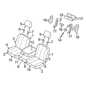 Dodge OE - Seats & Tracks - Front Seat Components (Cloth Trim (V9)), (2500 / 3500 Regular Cab)