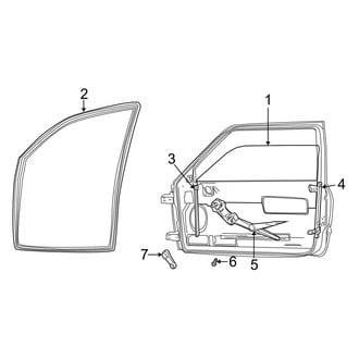 Dodge OE - Door - Glass & Hardware (Regular Cab), (Regular Cab)