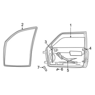 Dodge OE - Front Door - Glass & Hardware (Quad Cab)