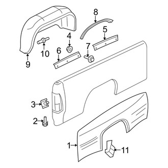 Dodge OE - Pick Up Box - Fender (8' Bed, With Dual Rear Wheels), (2500 / 3500)