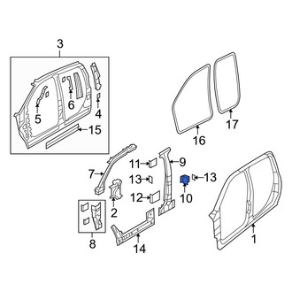 Dodge OE - Left Body B-Pillar Bracket