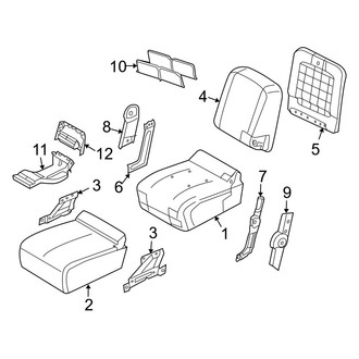 Dodge OE - Seats & Tracks - Front Seat Components (Split Bench, 20% Seat, W/O Lwr Storage), (2500 / 3500 Regular Cab / Crew Cab / Mega Cab)