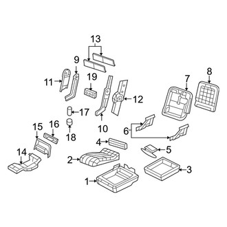 Dodge OE - Seats & Tracks - Front Seat Components (Split Bench, 20% Seat, With Lwr Storage), (2500 / 3500 Regular Cab / Crew Cab / Mega Cab)