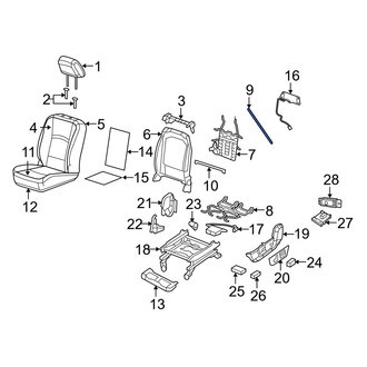 Dodge OE - Left Upper Seat Lumbar Support Cushion Bracket