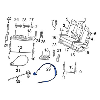 Dodge OE - Rear Left Folding Seat Release Cable