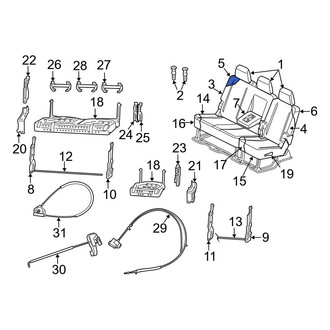 Dodge OE - Rear Right Seat Back Cushion
