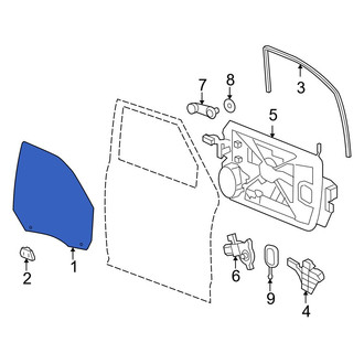 Dodge OE - Rear Right Door Glass