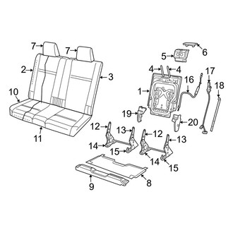 Dodge OE - Seats & Tracks - Rear Seat Components (Cloth Trim A7, 3rd Seat)