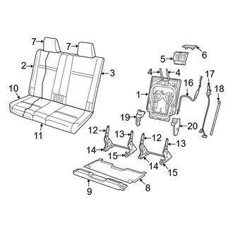 Dodge OE - Seats & Tracks - Rear Seat Components (Cloth Trim D5, 3rd Seat)