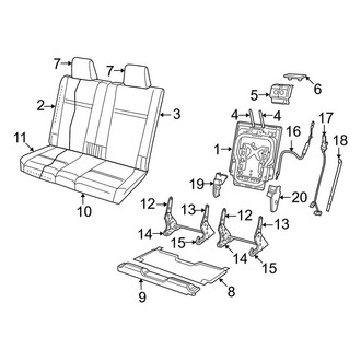 Dodge OE - Seats & Tracks - Rear Seat Components (Cloth Trim D7, 3rd Seat)