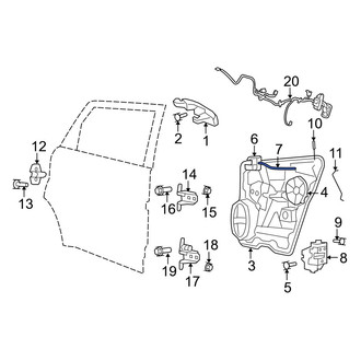 Dodge OE - Rear Door Latch Cable