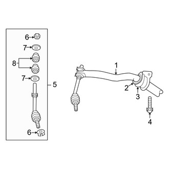 Dodge OE - Front Suspension - Stabilizer Bar & Components (1500 Regular Cab / Quad Cab RWD)