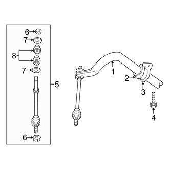 Dodge OE - Front Suspension - Stabilizer Bar & Components (4WD)