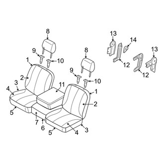 Dodge OE - Seats & Tracks - Front Seat Components (Vinyl Trim (TX)), (1500 Regular Cab)
