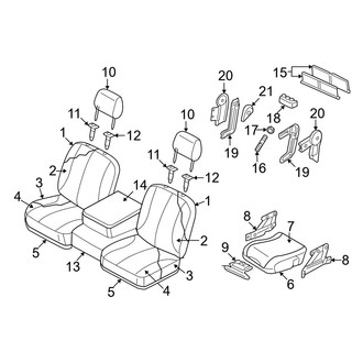 Dodge OE - Seats & Tracks - Front Seat Components (Cloth Trim (M9)), (1500 Regular Cab)