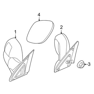 Dodge OE - Front Door - Outside Mirrors (1500 Quad Cab)