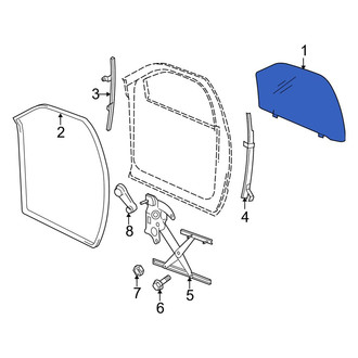 Dodge OE - Front Left Door Glass