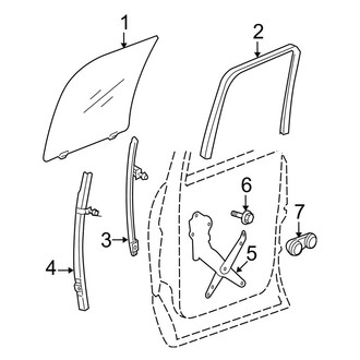 Dodge OE - Rear Door - Glass & Hardware (Quad Cab)