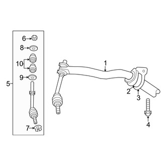 Dodge OE - Front Suspension - Stabilizer Bar & Components (4WD)