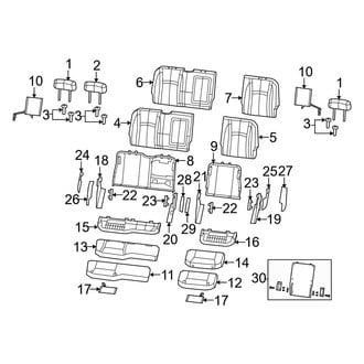 Dodge OE - Seats & Tracks - Rear Seat Components (Split Bench Seat), (Laramie / SLT / Sport / ST / TRX / TRX4 Crew Cab)