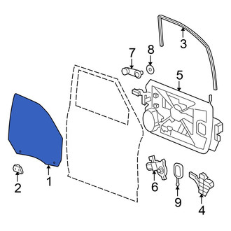 Dodge OE - Front Left Door Glass